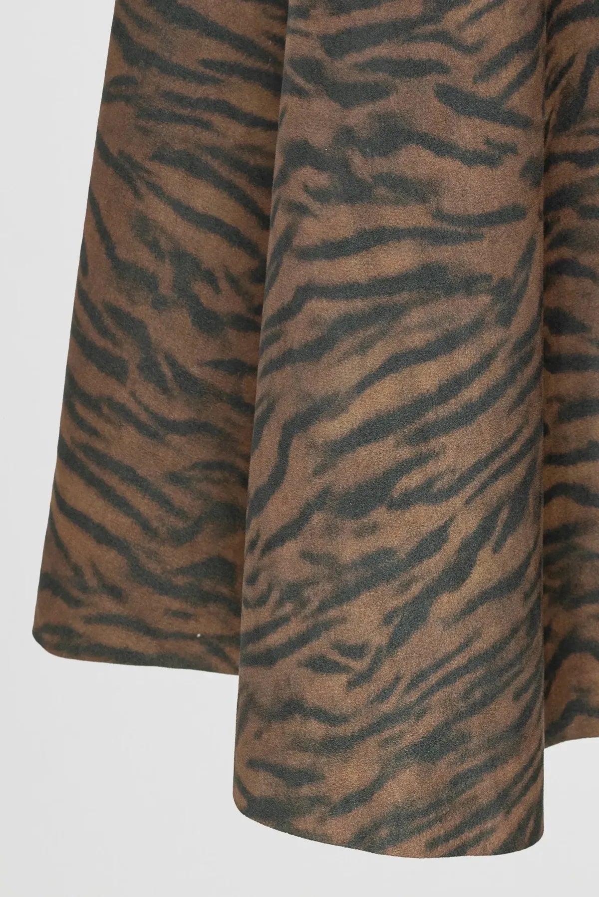 Дамска миди пола с тигров принт – Tiger Brown-Поли-6Sense