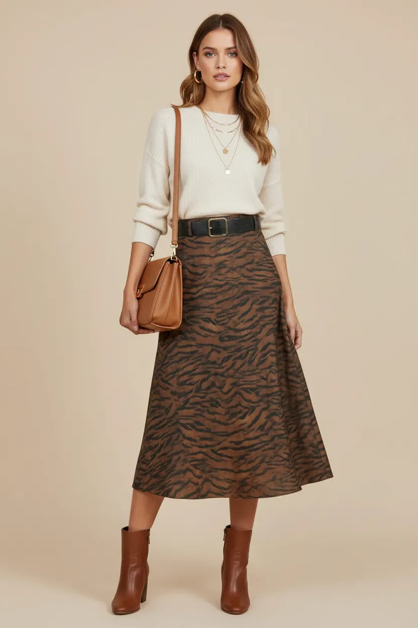 Пола с тигров принт – Tiger Brown-Поли-6Sense