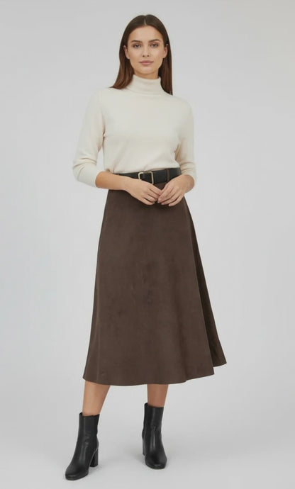 Пола с мек велурен ефект в цвят какао – Forest Moss