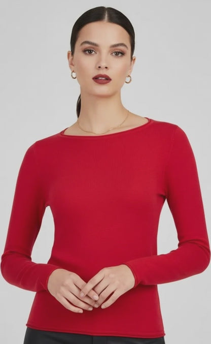 Дамски фин пуловер - Red Touch