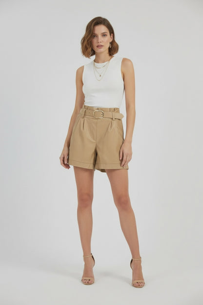 Кожени къси панталони с колан - Sahara Belt
