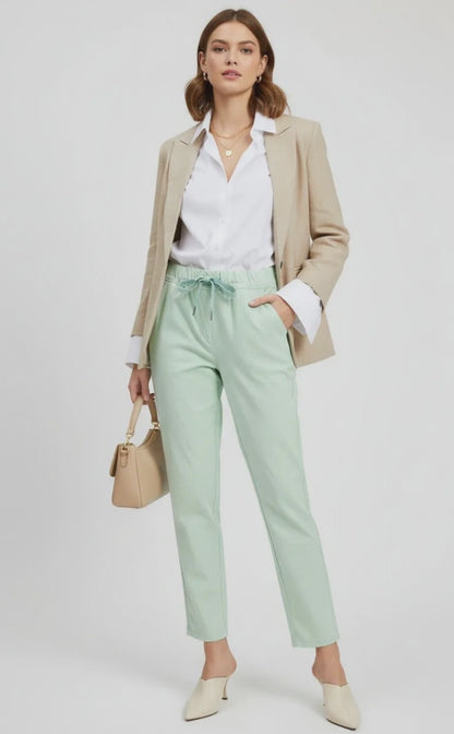 Дамски еластичен панталон мента - Easy