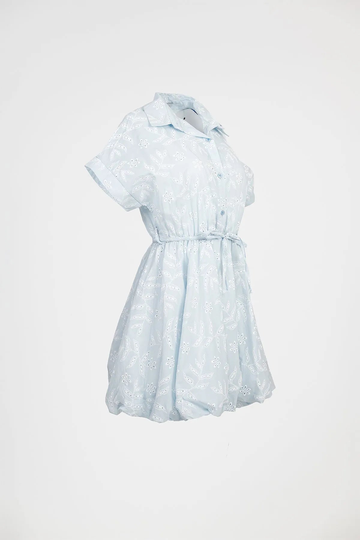 Рокля балон с рязана бродерия и колан – Sky Lace-рокли-6Sense