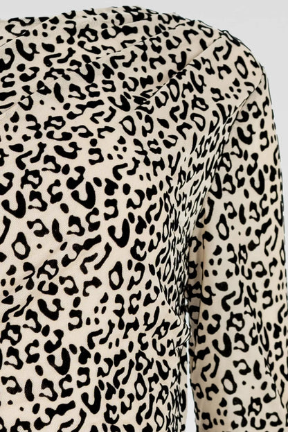 Рокля с леопардов принт и асиметричен дантелен подгъв - Leopard Noir