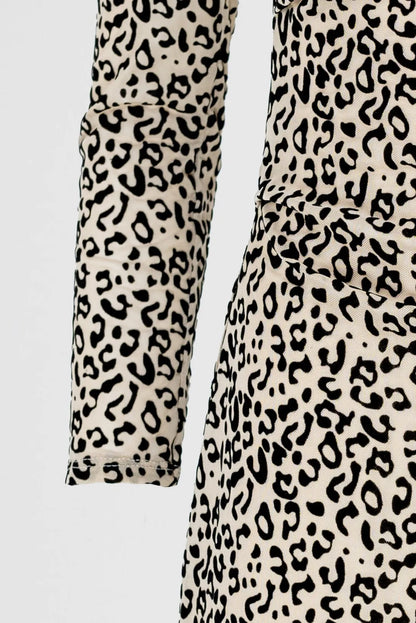 Рокля с леопардов принт и асиметричен дантелен подгъв - Leopard Noir