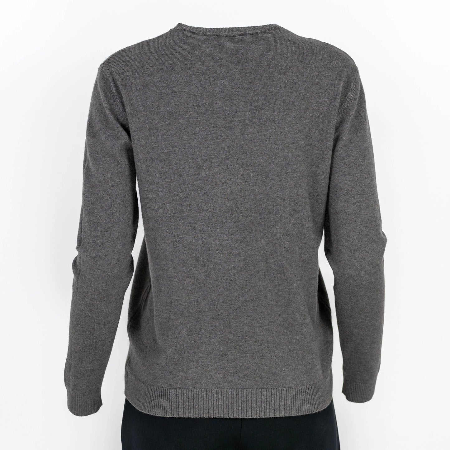 Сива плетена блуза с леопардов акцент - Sage Aura-блузи-6Sense