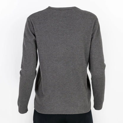 Сива плетена блуза с леопардов акцент - Sage Aura-блузи-6Sense