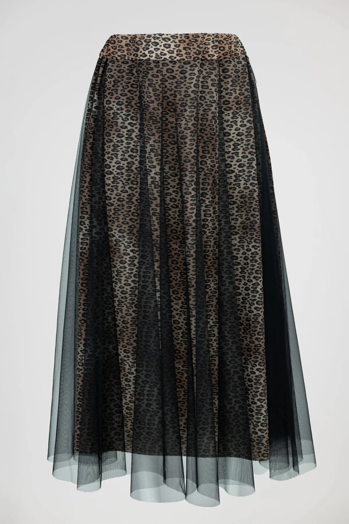 Дълга тюлена пола с леопардов принт - Wild Leopard Tulle-Поли-6Sense
