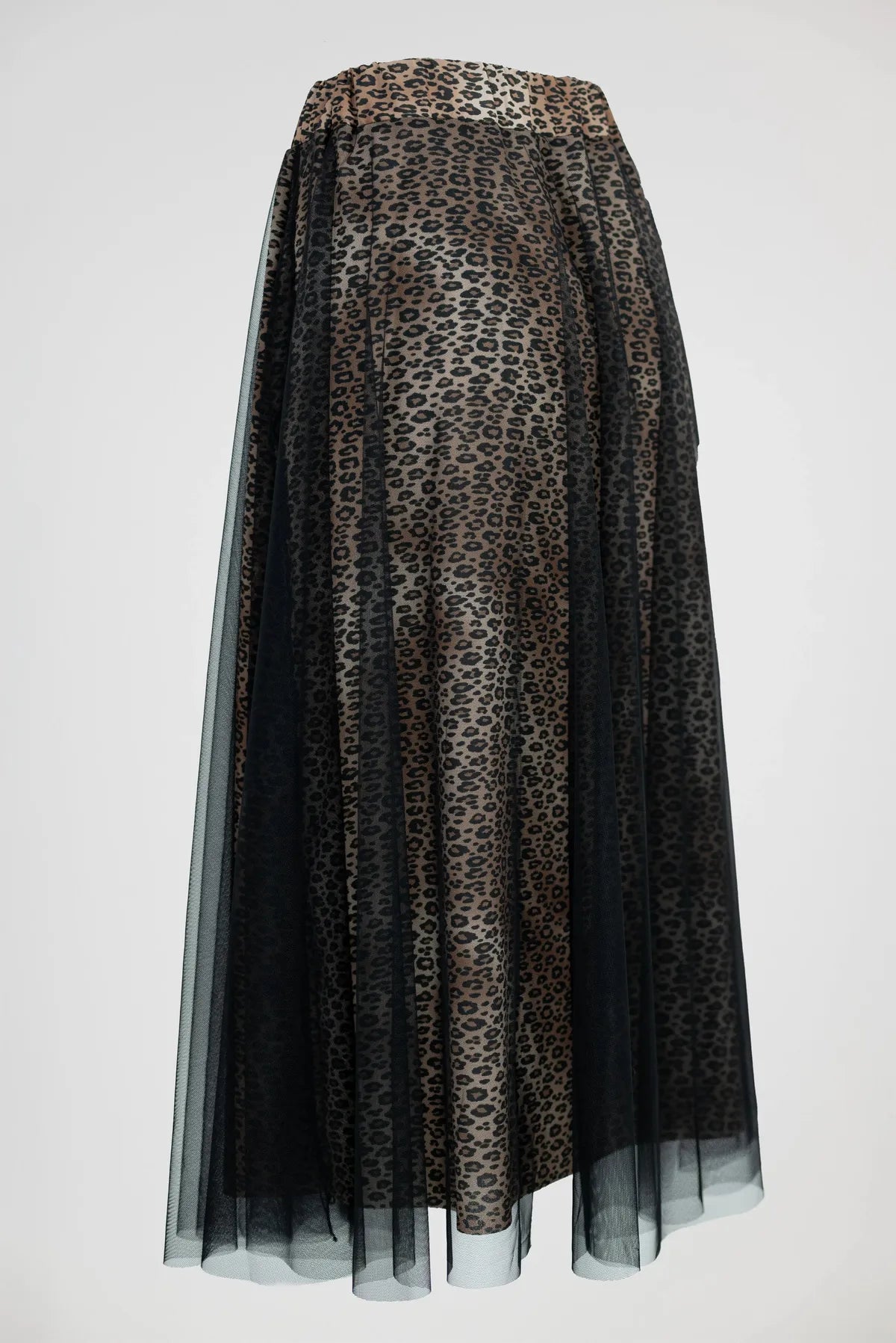 Дълга тюлена пола с леопардов принт - Wild Leopard Tulle-Поли-6Sense
