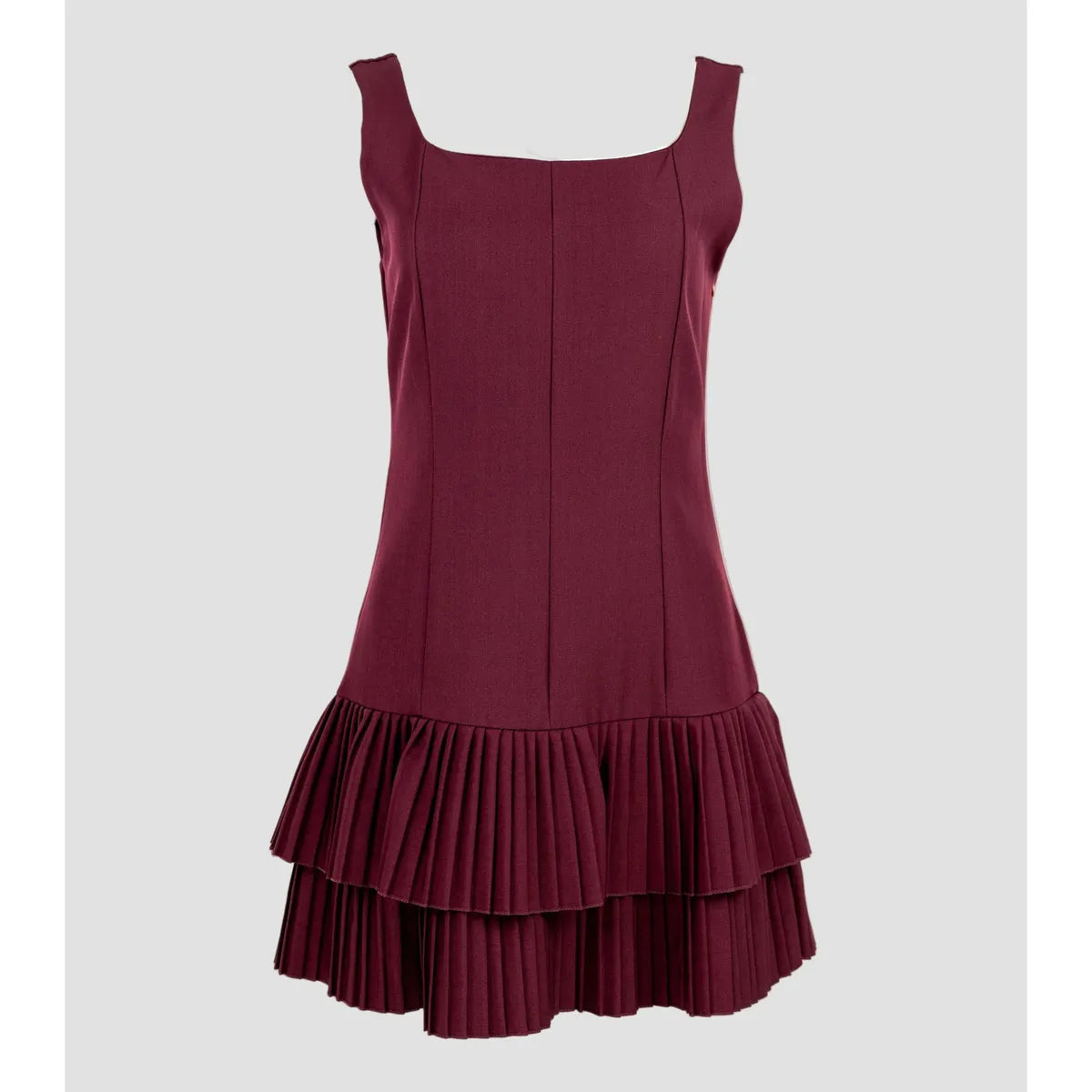 Винена къса рокля с презрамки | колекция есен-зима 6Sense